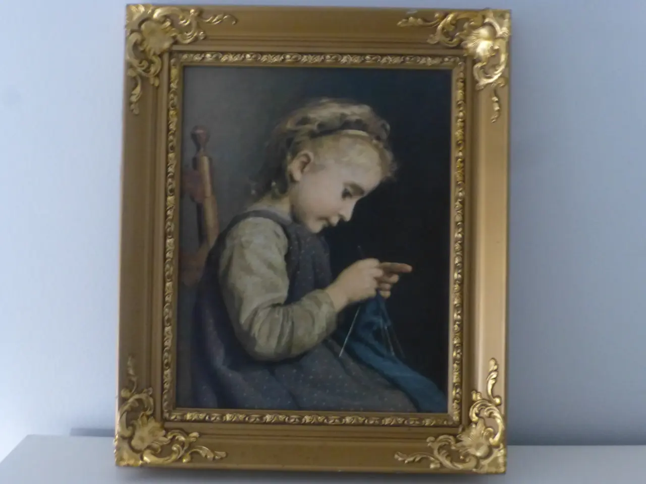 Billede 1 - Strikkende pige (Albert Anker)
