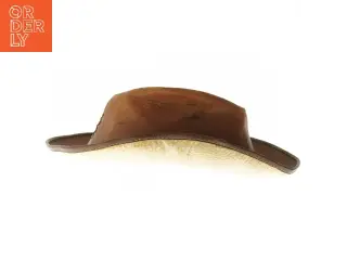 Brun læderhat (str. Ø 22 cm)