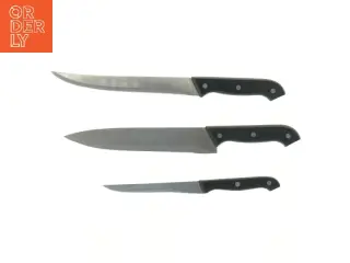 Sæt med tre gode og skarpe køkkenknive (str. 3 stk 33 cm)