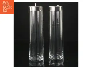 To glas lysestager (str. 19 cm)