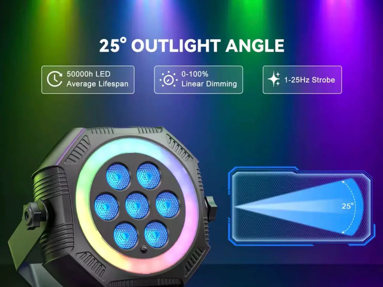 Billede 1 - 2stk. Parlampe 7xLed & Halo - Genopladelig