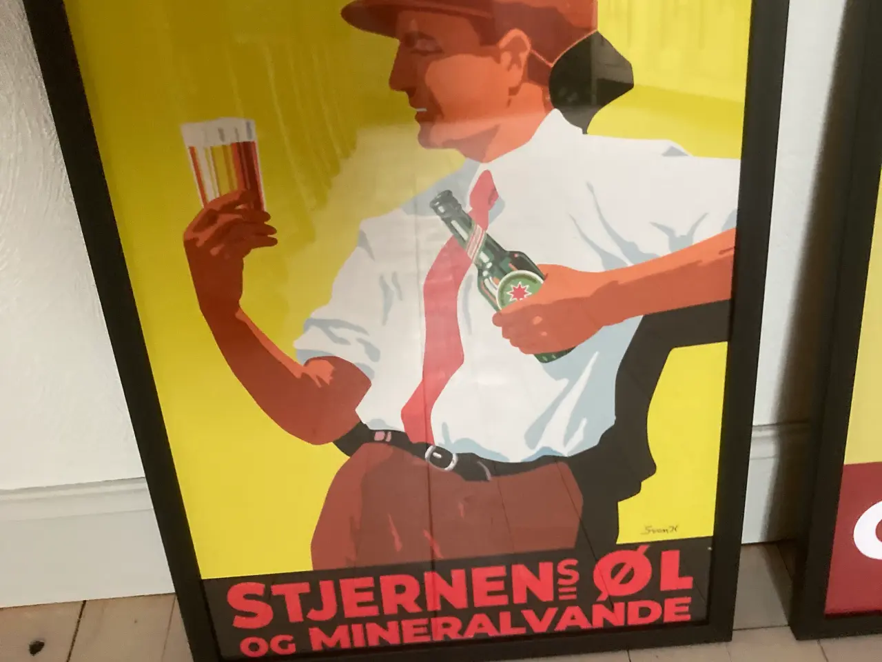 Billede 1 - Stjernes øl og mineralvand 30x40 cm - incl ramme