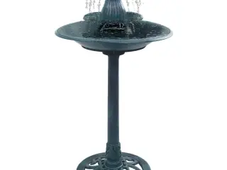 Fuglebad med springvand 50x91 cm plastik grøn