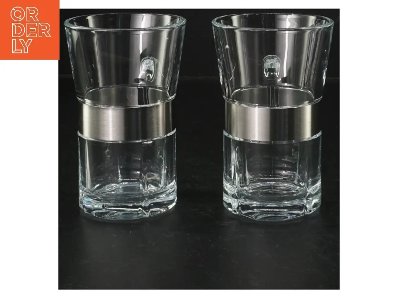 Billede 2 - Glas espressokopper med metalholdere