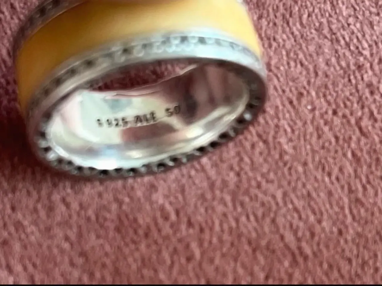 Billede 2 - Pandora ring i sølv med emalje og zirkonia sten