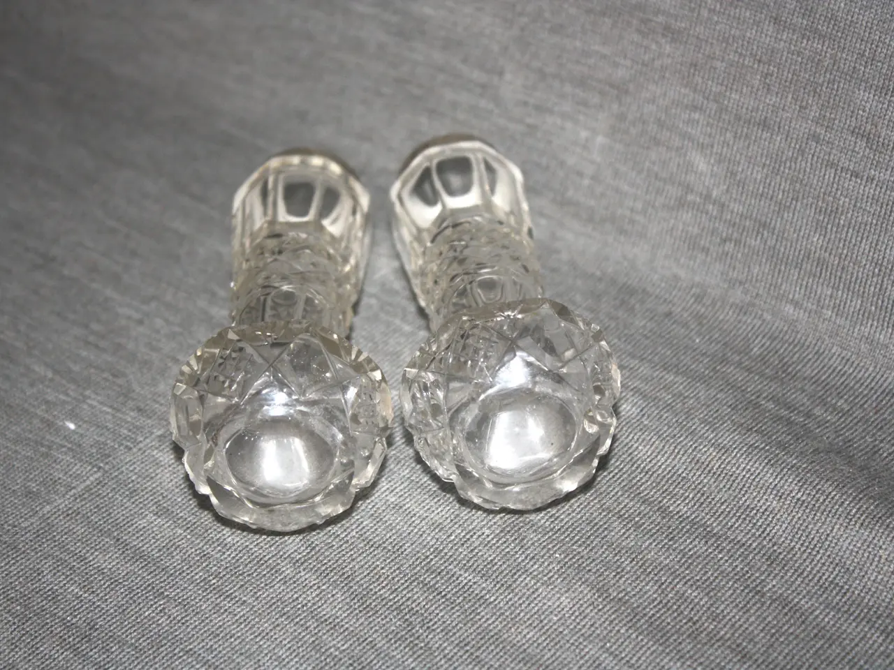 Billede 4 - Antik glas vaser med sølvkant højde 11 cm