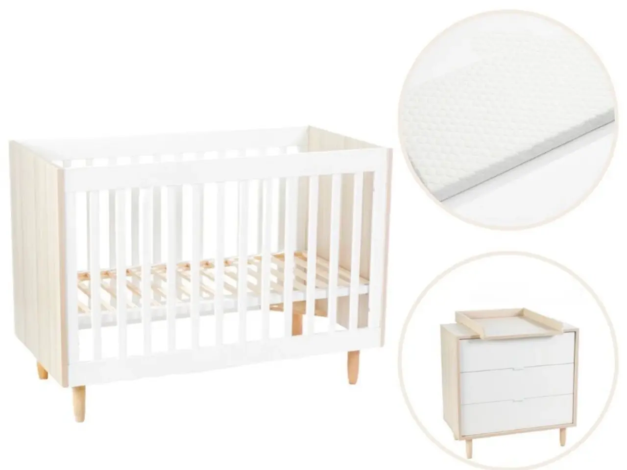 Billede 1 - Bekids tremmeseng og pudslebord