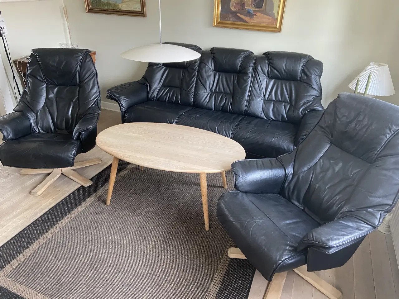 Billede 2 - Læder stue sofa og stole Hjort Knudsen