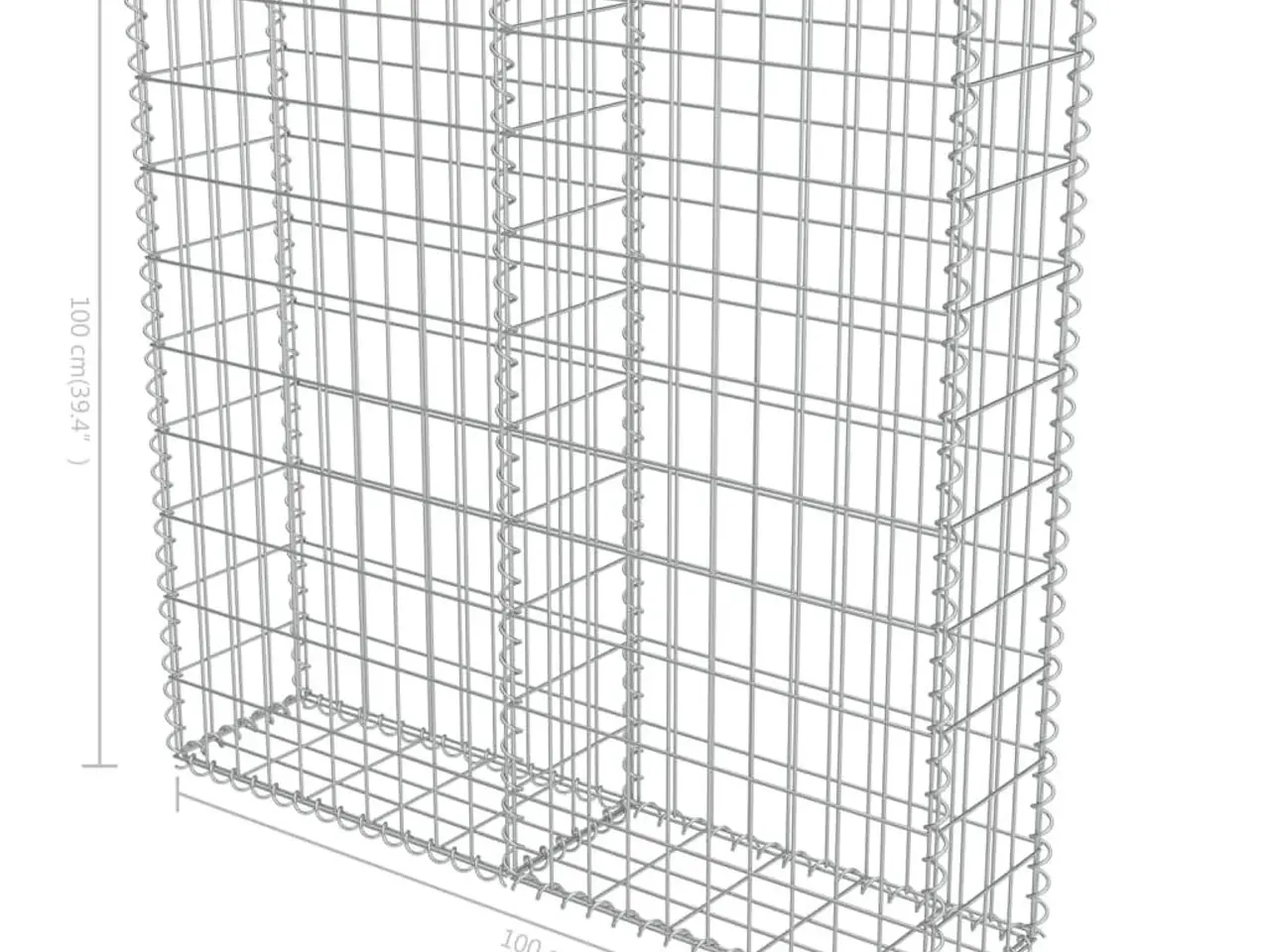 Billede 6 - Gabionvæg med dæksler galvaniseret stål 100 x 20 x 100 cm