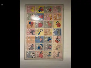 Alfabetbillede i ramme str. 100 x 69 cm