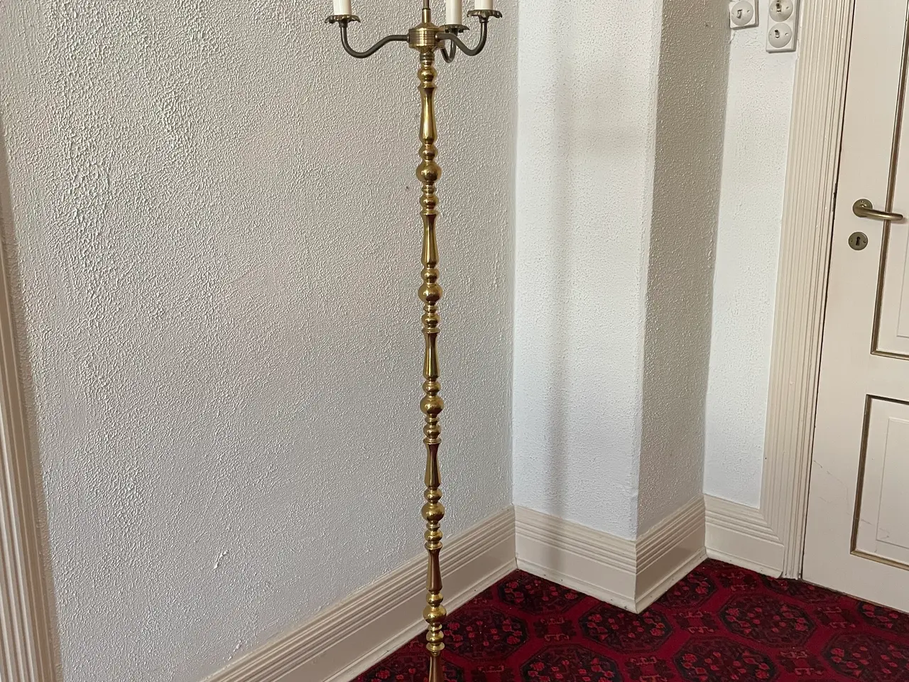 Billede 1 - Flot vintage kandelaber-gulvlampe i messing.