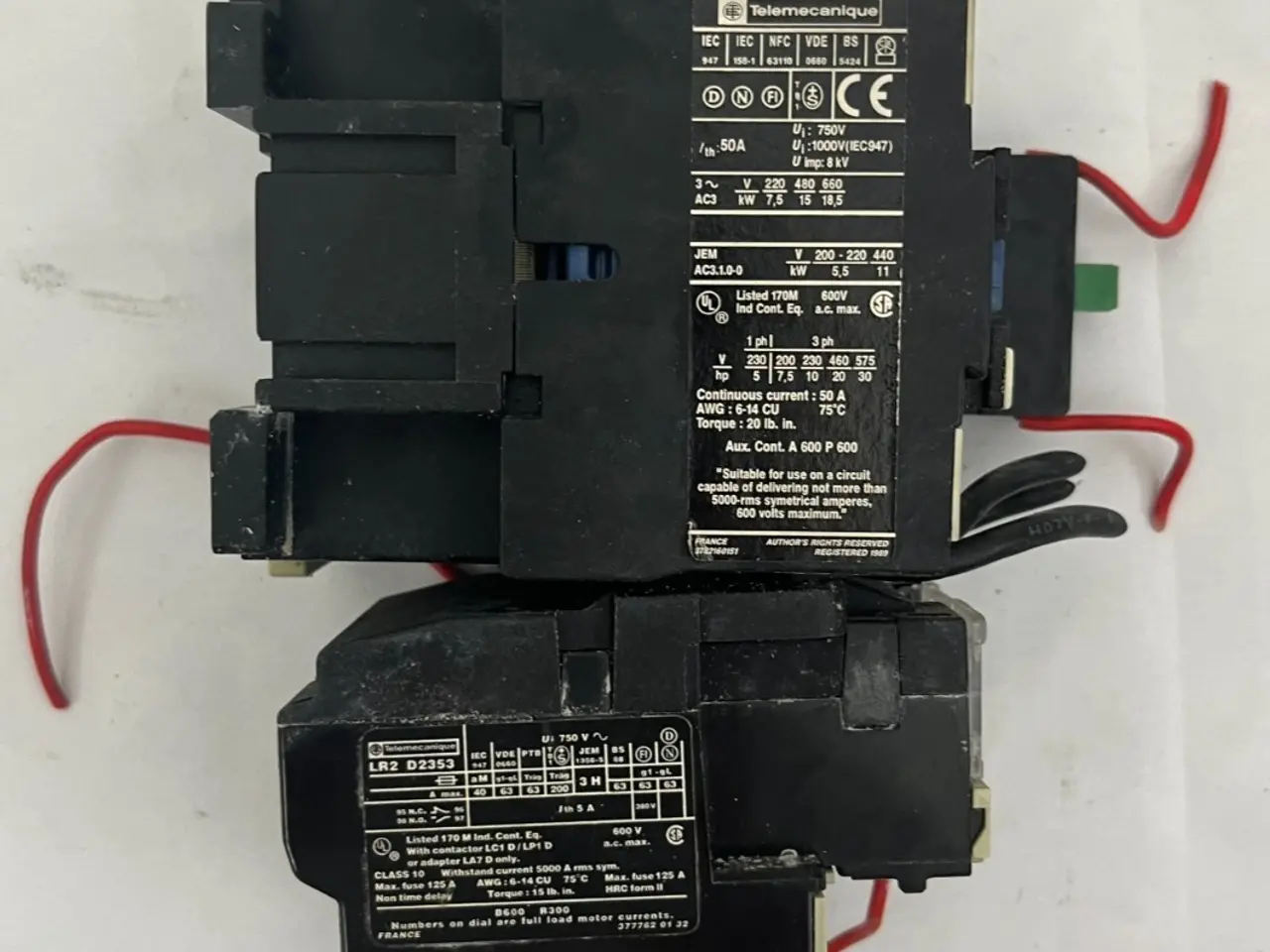 Billede 1 - Telemecanique LC1 D32 01 50A kontaktor + LR2 D2353