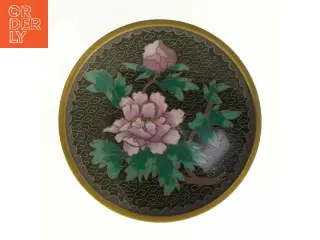 Smuk lille fad med blomster motiv (str. 10 x 10 cm)