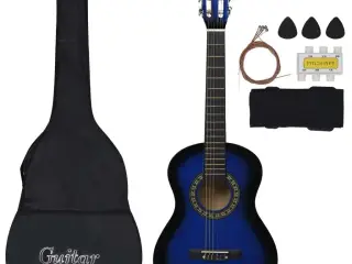 Klassisk guitarsæt 8 dele for begyndere 1/2 34" blå