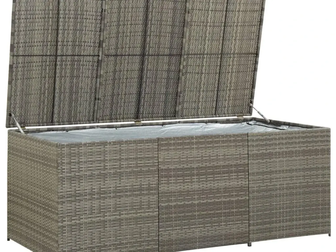 Billede 4 - Hyndeboks i polyrattan - 180 × 90 × 70 cm, grå