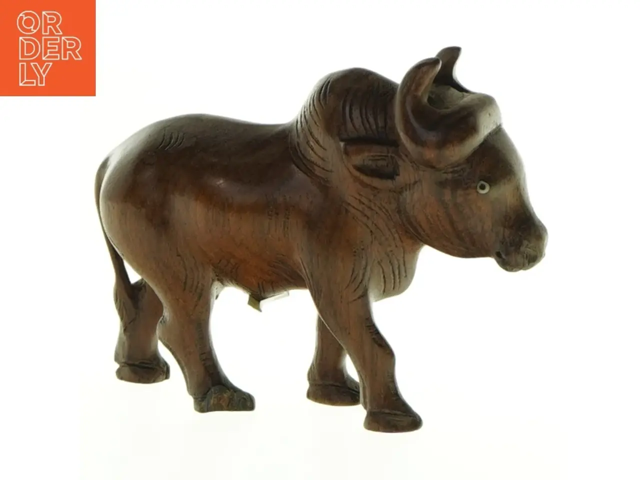 Billede 1 - Træfigur af bøffel (str. 12 x 10 cm)