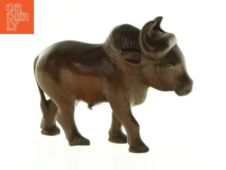Træfigur af bøffel (str. 12 x 10 cm)