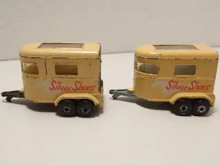 2 stk Matchbox/Lesney pony trailers. L 6,5cm.