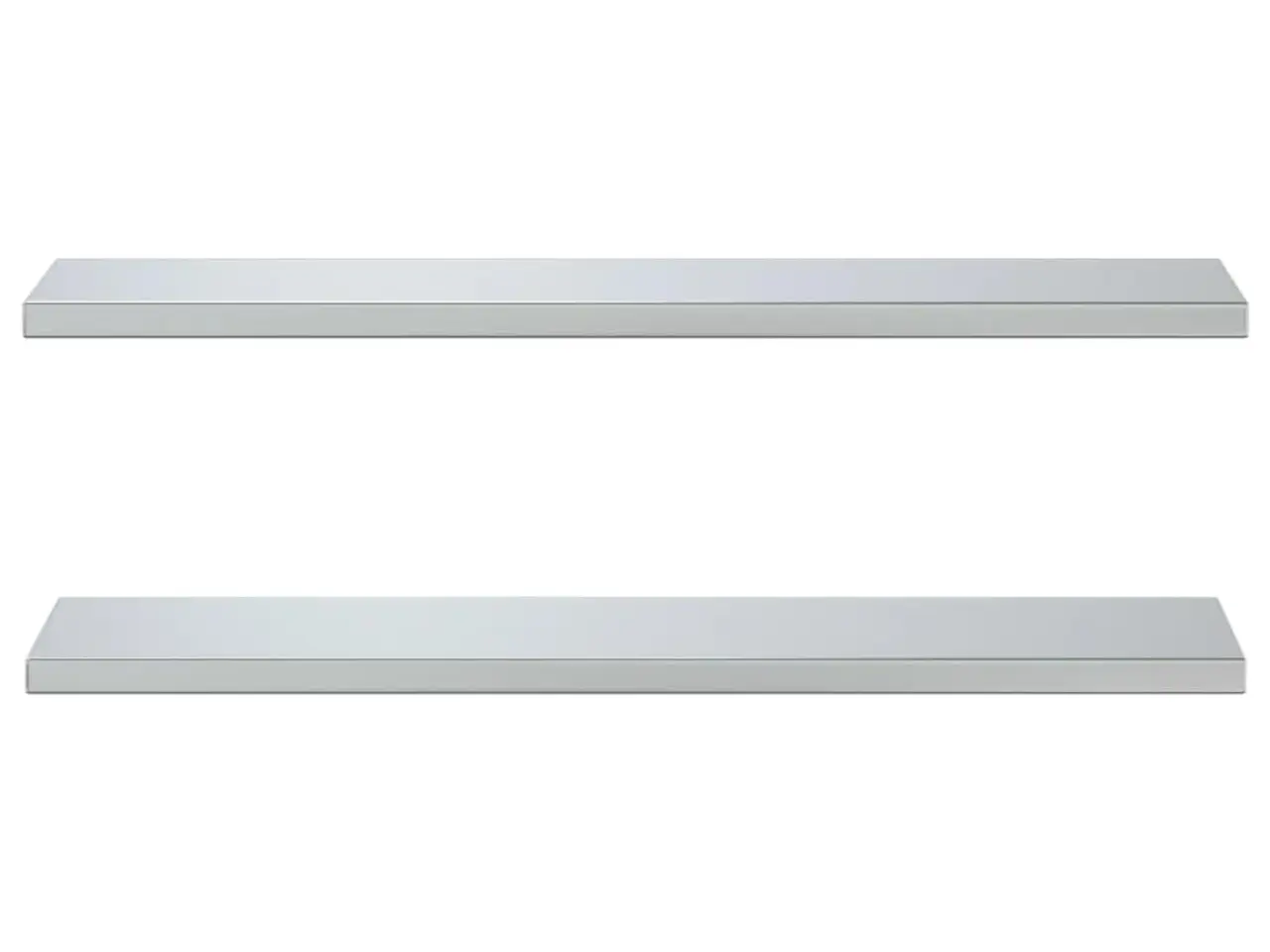 Billede 5 - Væghylder 2 stk. 100 × 23,5 cm i rustfrit stål - sølvfarvet