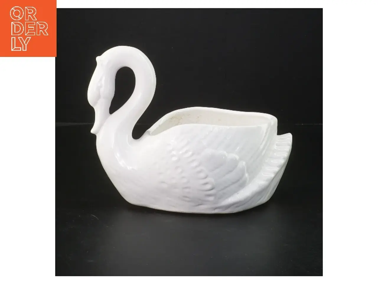 Billede 1 - Stor svane vase, hvid (str. 20x13x16 cm)