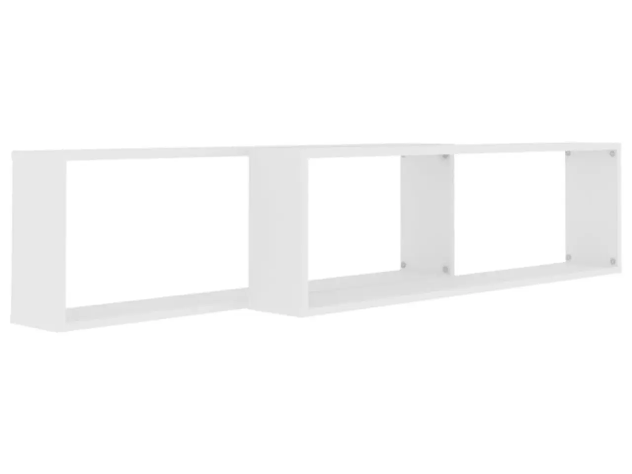 Billede 4 - Væghængte kubehylder 2 stk. 100x15x30 cm konstrueret træ hvid