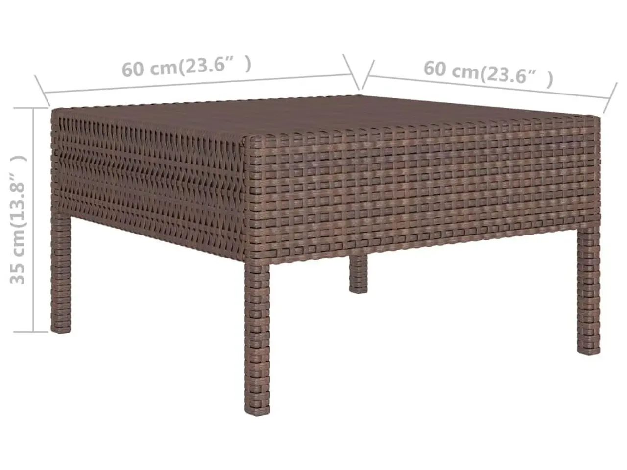 Billede 8 - Loungesæt til haven 3 dele med hynder polyrattan brun