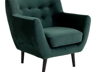 Monte Lænestol - Lænestol i mørkegrøn velour med sorte ben HN1006