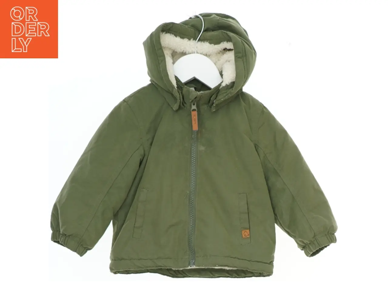 Billede 1 - Grøn vinterjakke med hætte fra H&M (str. 86)