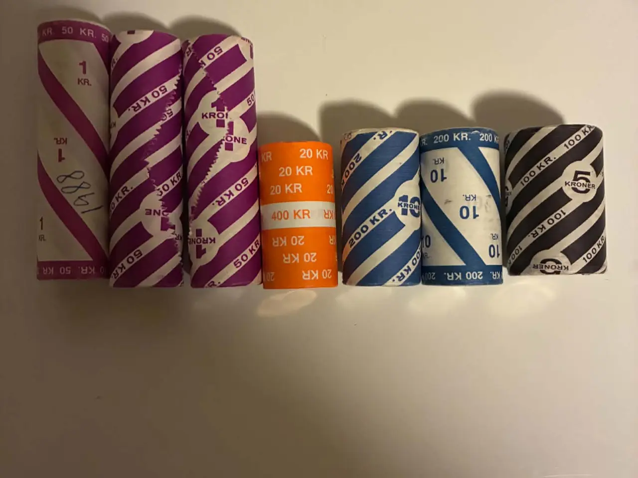 Billede 1 - Møntruller 1 kr 5 kr 10 kr 20 kr uåbnede 