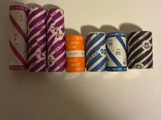 Møntruller 1 kr 5 kr 10 kr 20 kr uåbnede