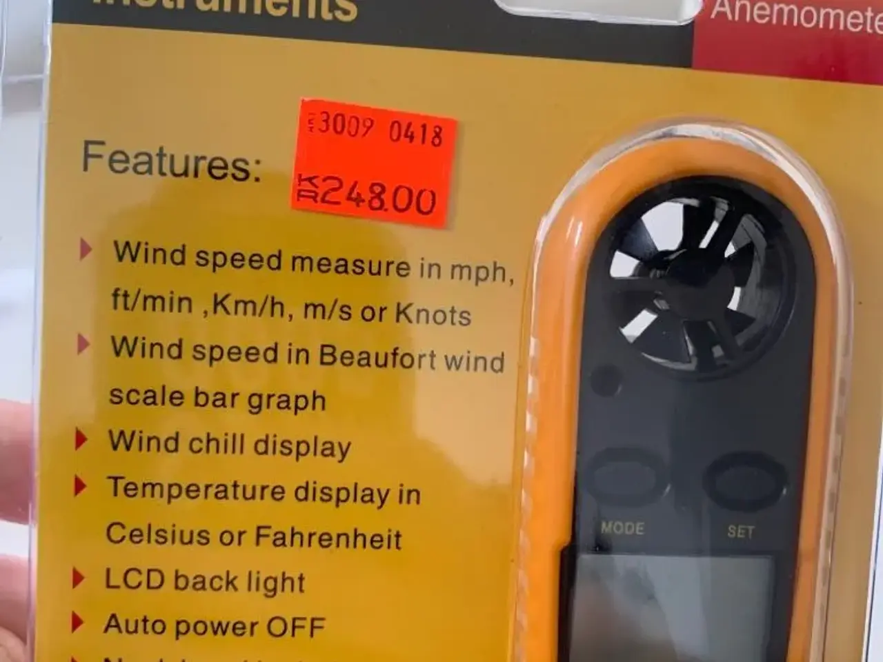 Billede 1 - Anemometer / vindmåler