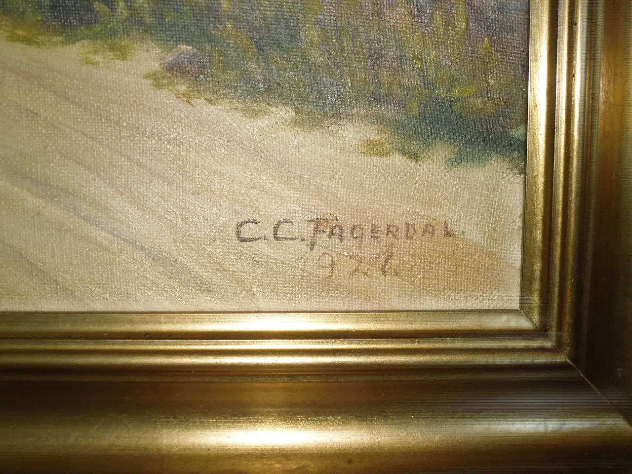 Billede 3 - BYD. Idyllisk maleri af. C. C. Fagerdal/1927.