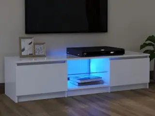 Tv-skab med LED-lys 140x40x36 cm hvid