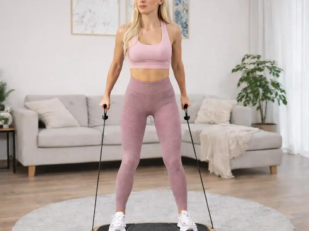 Billede 5 - Extralink Moonwalk Spin Move vibrationsplatform til fitness 200 W - guld