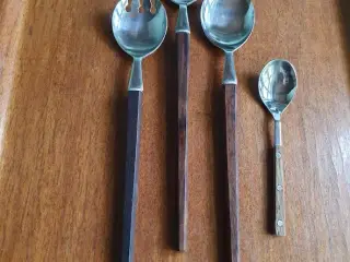 Vintage salatbestik med træskaft