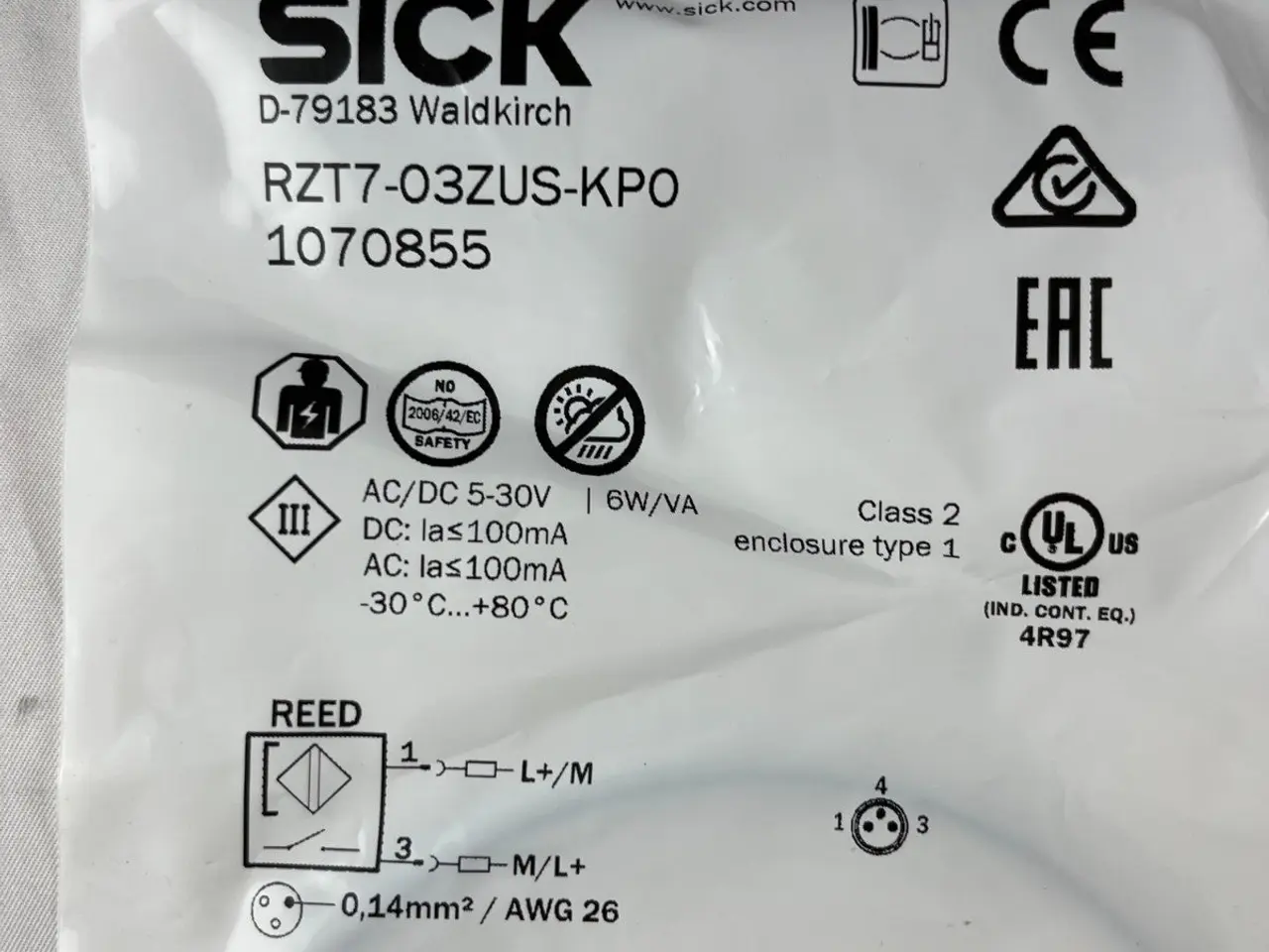 Billede 4 - Sick RZT7-03ZUS-KP0 1070855 Reed Cylinder Sensor