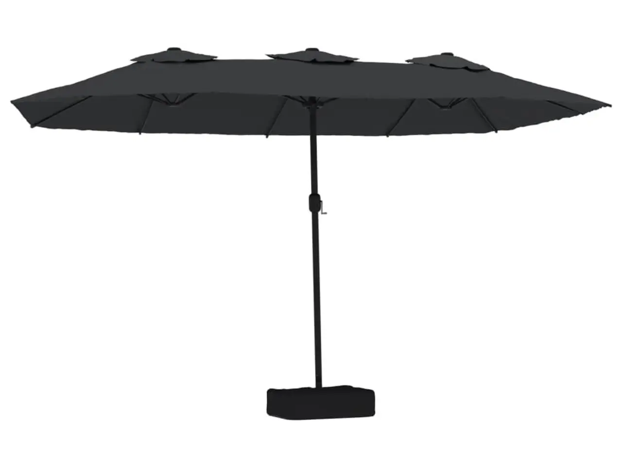 Billede 2 - Parasol m. dobbelt parasoldug 449x265 cm sort