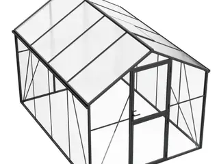 Drivhus Premium Sort 307 cm - Glas/Polycarbonat 7m2