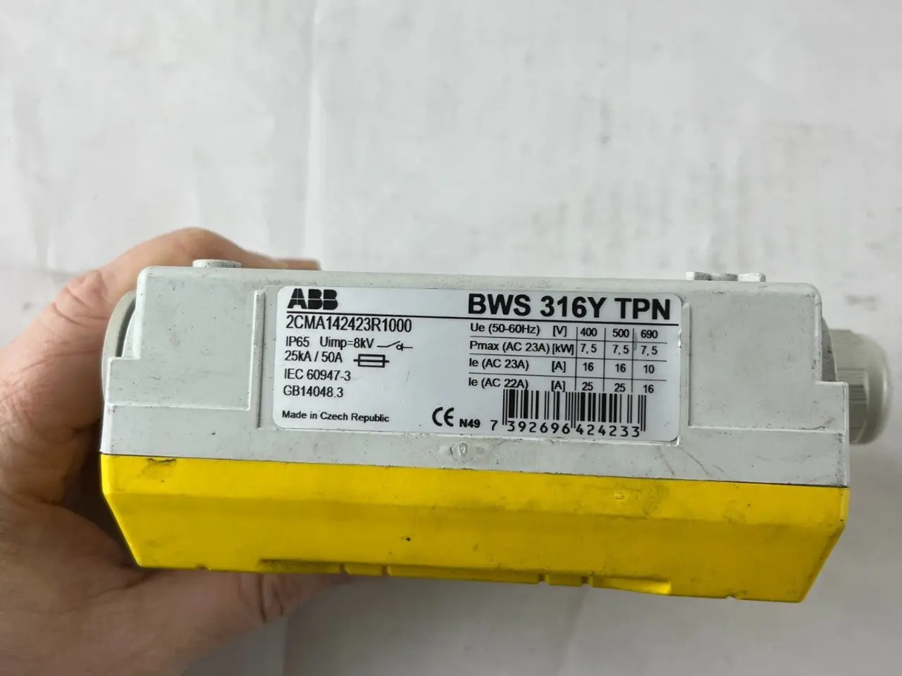 Billede 5 - ABB BWS 316Y TPN Safety kontakt Isolator 16A IP65