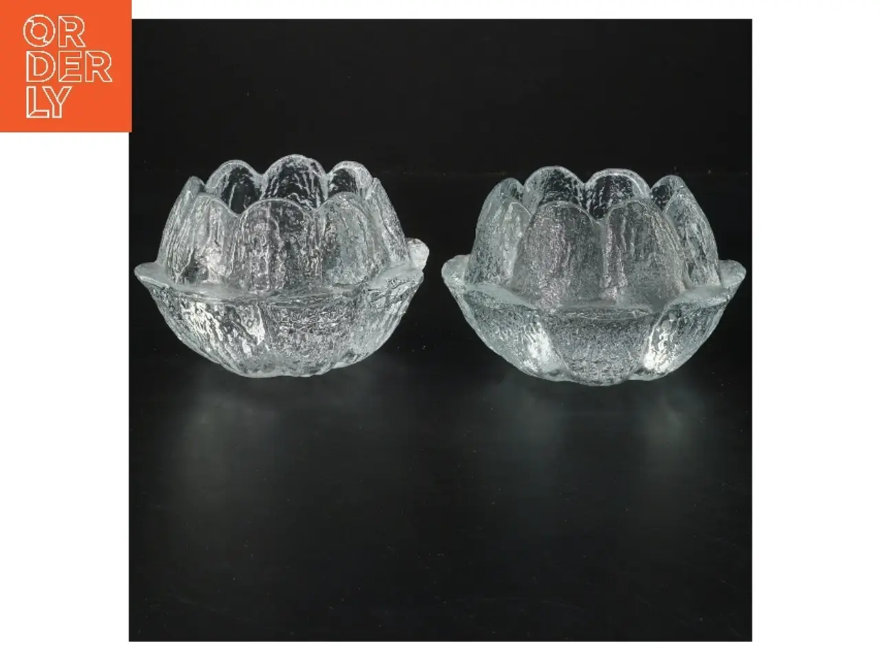 Billede 1 - Glasskåle, blomstermønster (str. 13,5 cm)