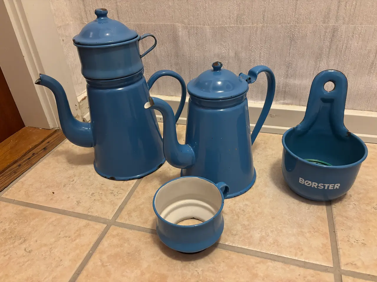 Billede 2 - Madam Blå retro kaffekander og børsteholder
