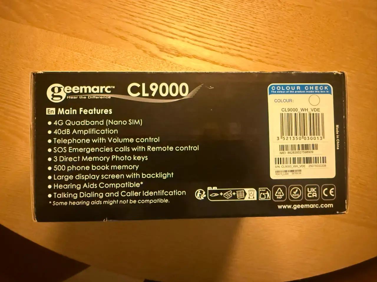 Billede 2 - Geemarc CL 9000 4G bordtelefon til simkort, med ba