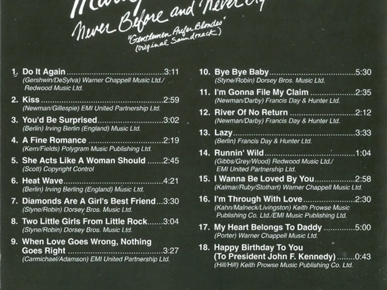 Billede 4 - Marilyn Monroe – Never Before And Never Again – CD