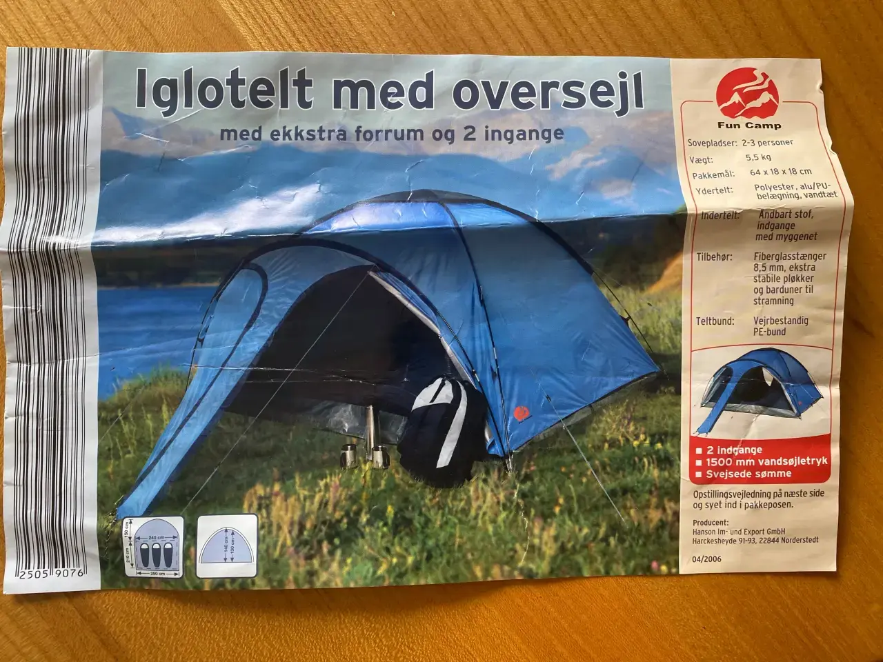 Billede 1 - Iglotelt med oversejl