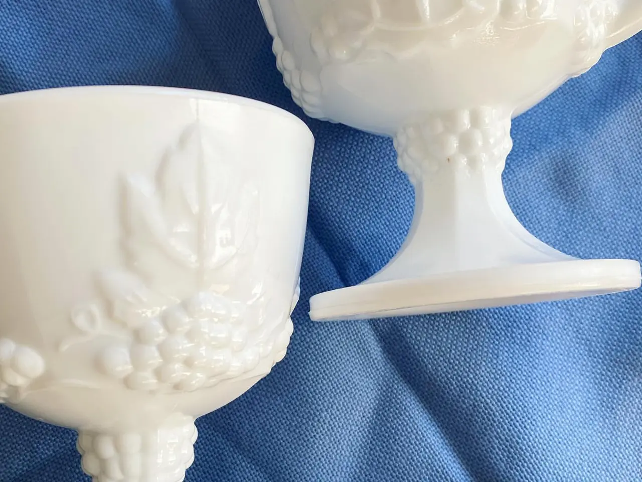 Billede 4 - Sukker og fløde, opalineglas på fod, m druer og blade, sætpris