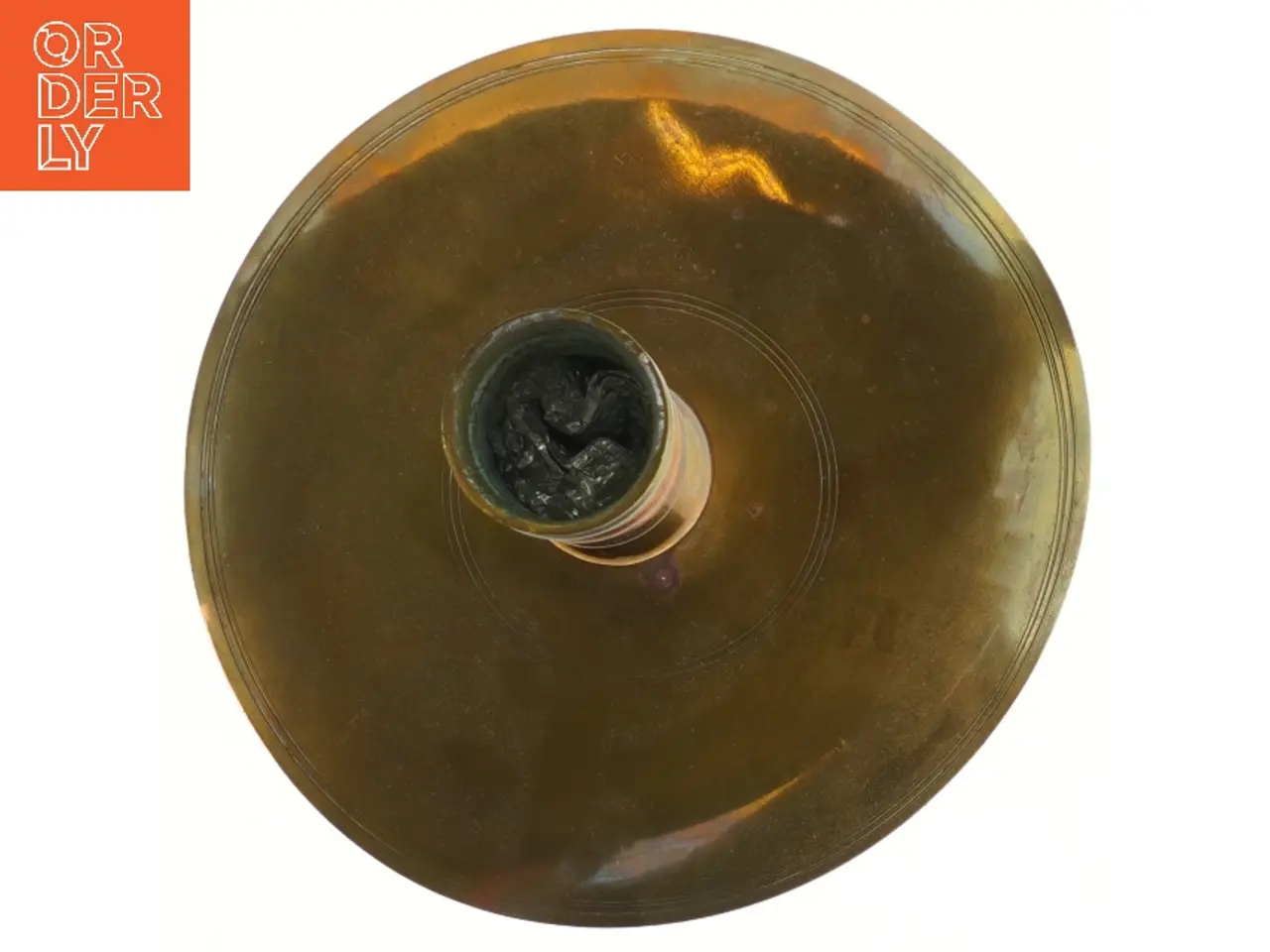 Billede 2 - Messing lysestage med drypbakke 42 cm (str. 42 cm)