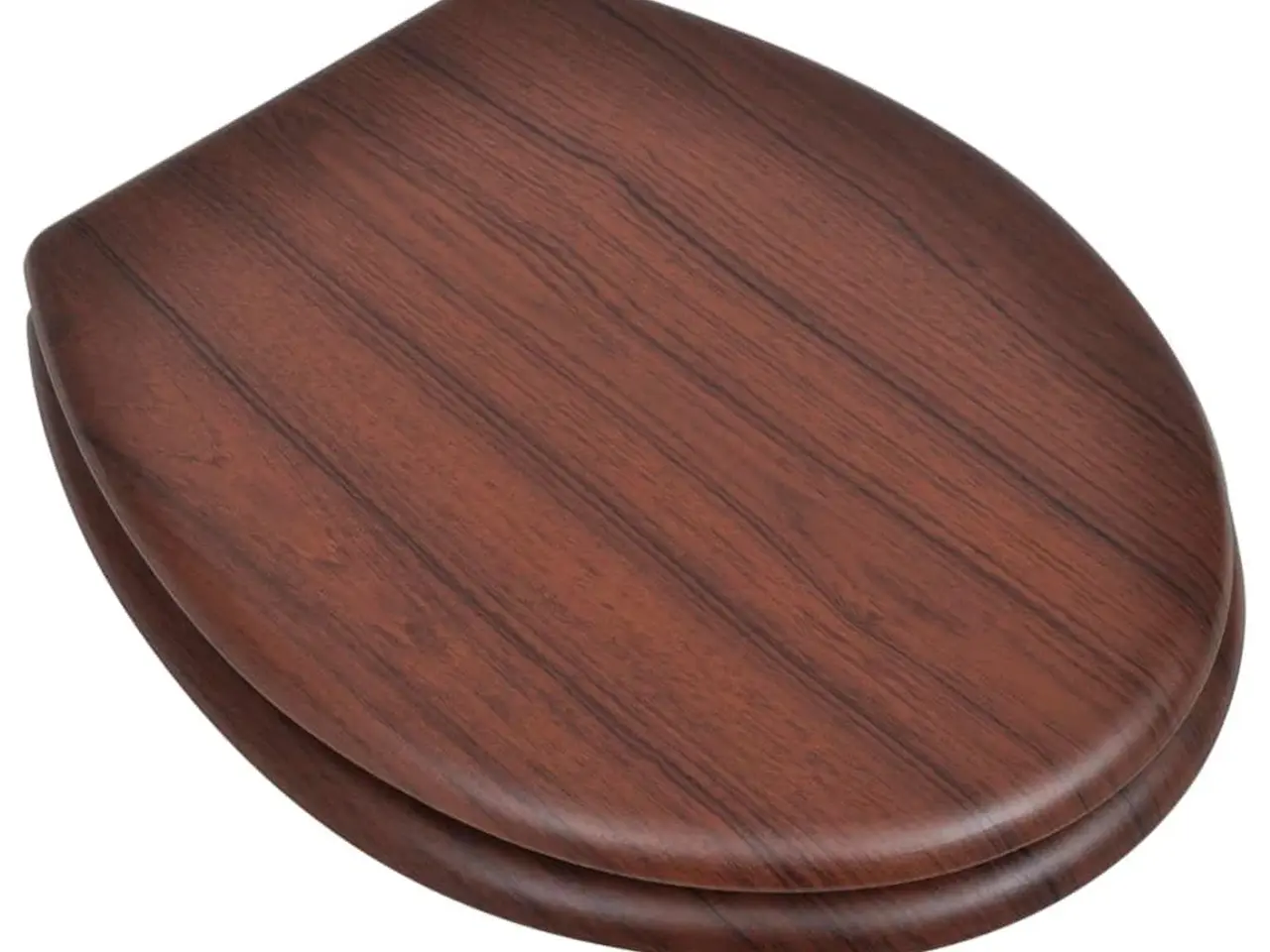 Billede 2 - Toiletsæde MDF låg enkelt design brun