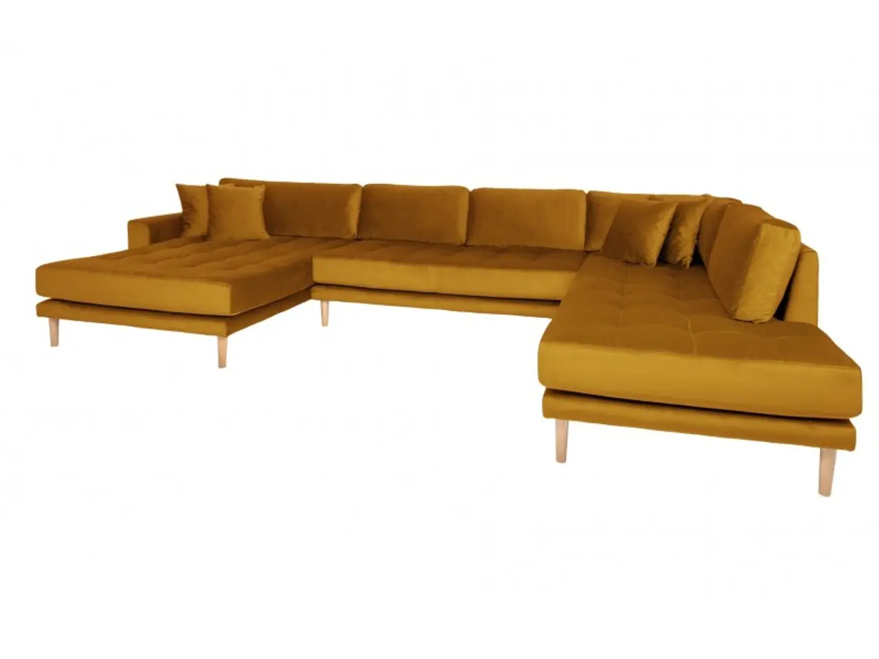 Billede 3 - Lido - Hjørnesofa med Venstrevendt Chaiselong - Sennepsgul velour