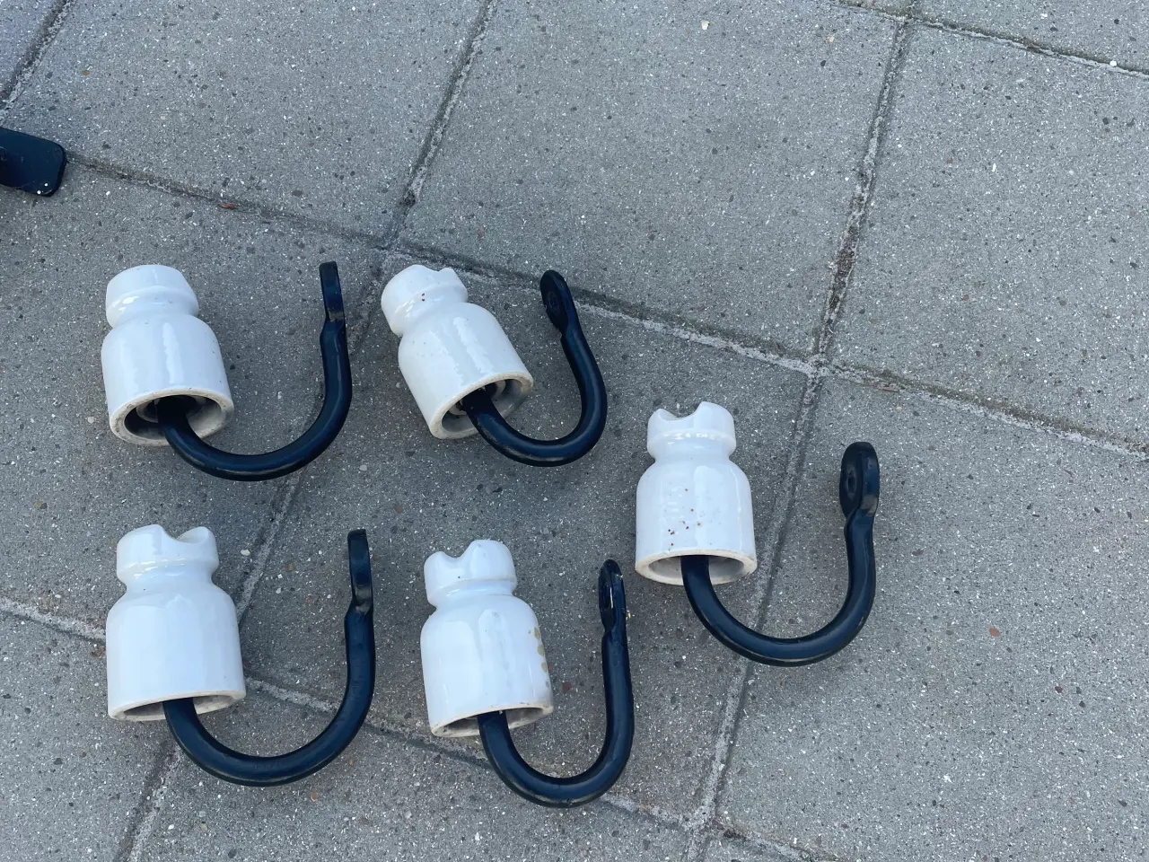 Billede 1 - 5 stk knager af porcelæn knopper