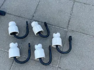 5 stk knager af porcelæn knopper
